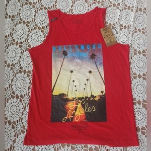 NEW Vertical Sport Red Hollywood Palm Tree Tank Top | Summer